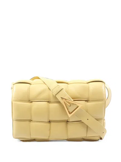 Pre-owned Bottega Veneta 2000s Padded Cassette Shoulder Bag In Yellow