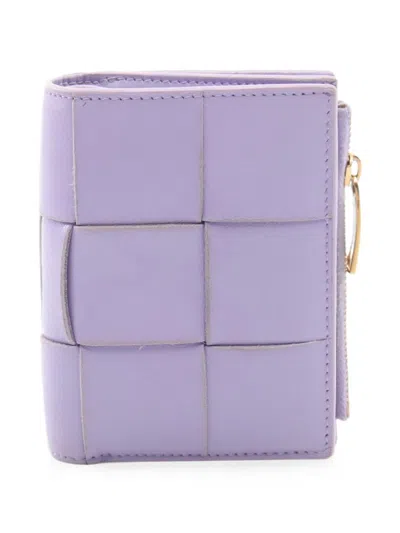 Pre-owned Bottega Veneta 2000s Small Cassette Bi-fold Wallet In Purple
