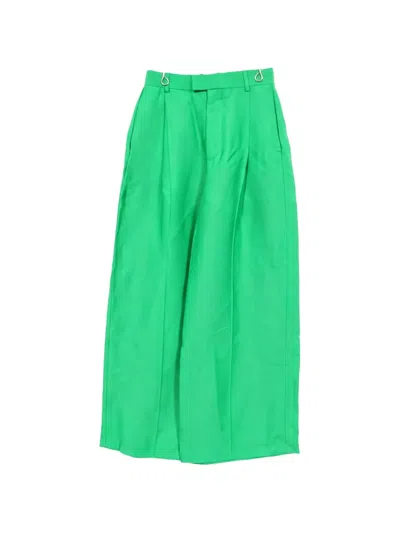 Pre-owned Bottega Veneta 2000s Wide Trousers In Green