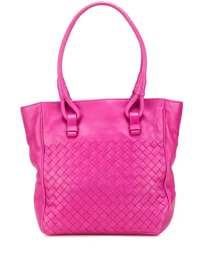 Pre-owned Bottega Veneta 2004 Nappa Intrecciato Tote Bag In Pink