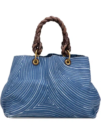 Pre-owned Bottega Veneta 2007 Canvas Tote Bag In Blue