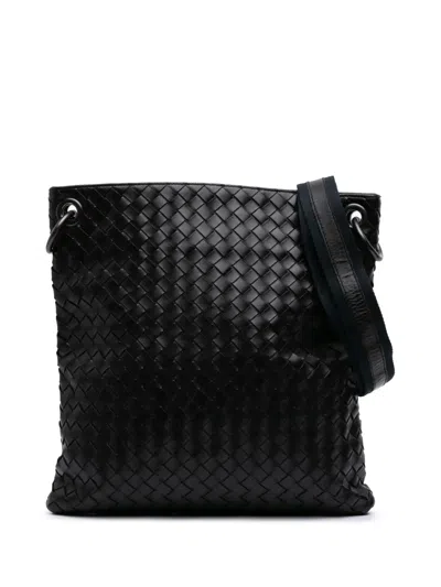 Pre-owned Bottega Veneta 2007 Leather Intrecciato Crossbody Bag
