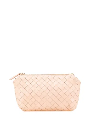 Pre-owned Bottega Veneta 2007 Leather Intrecciato Pouch In 褐色