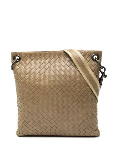 Pre-owned Bottega Veneta 2007 Nappa Intrecciato Crossbody Bag In Brown