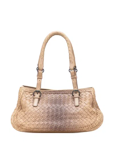 Pre-owned Bottega Veneta 2007 Small Nappa Gradient Intrecciato Handbag In Brown