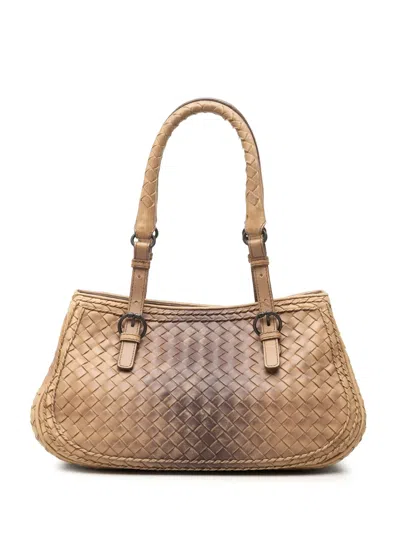 Pre-owned Bottega Veneta 2007 Small Nappa Gradient Intrecciato Handbag In Neutrals