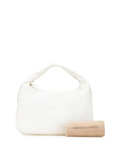 Pre-owned Bottega Veneta 2007 Small Nappa Intrecciato Veneta Hobo Bag In White