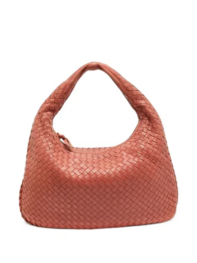 Pre-owned Bottega Veneta 2007 Veneta Intrecciato Leather Tote Bag In Orange