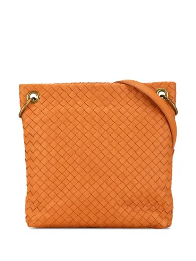Pre-owned Bottega Veneta 2008 Intrecciato Crossbody Bag In 橘色