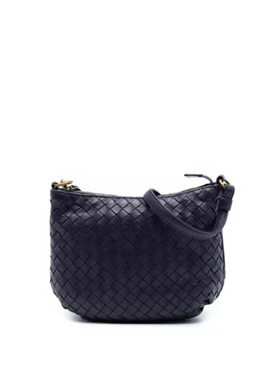 Pre-owned Bottega Veneta 2008 Nappa Intrecciato Crossbody Bag In Purple