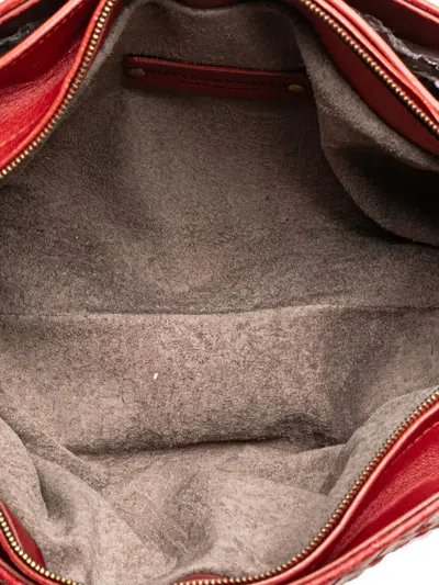 Pre-owned Bottega Veneta 2008 Nappa Intrecciato Crossbody Bag In Red
