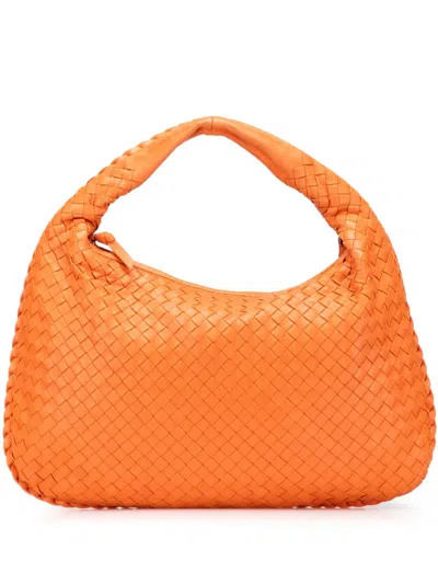 Pre-owned Bottega Veneta 2008 Small Nappa Intrecciato Veneta Hobo Bag In Orange
