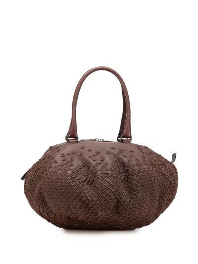 Pre-owned Bottega Veneta 2009 Cervo Patchwork Bowler Bag Hobo Bag In Brown