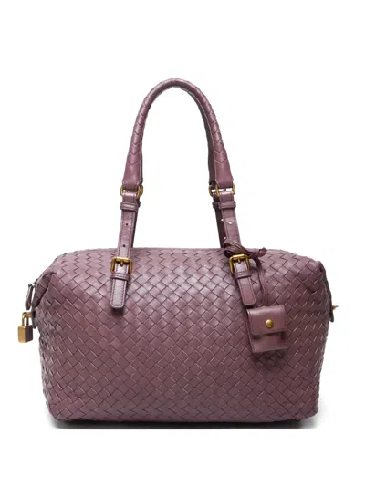 Pre-owned Bottega Veneta 2009 Intrecciato Boston Bag In Pink