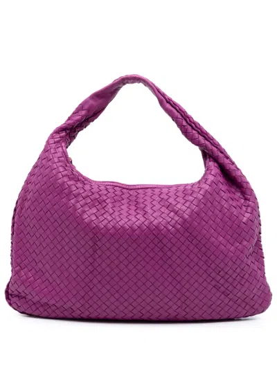 Pre-owned Bottega Veneta 2009 Medium Nappa Intrecciato Veneta Hobo Bag In Purple