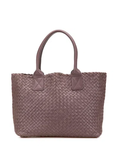 Pre-owned Bottega Veneta 2009 Mini Lambskin Intreccio Cabat Tote Bag