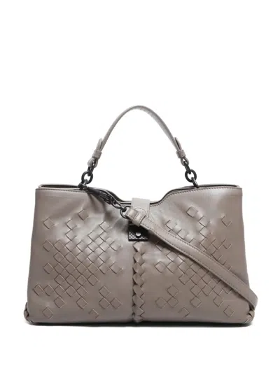 Pre-owned Bottega Veneta 2010-2020 Napoli Two-way Handbag In Gray