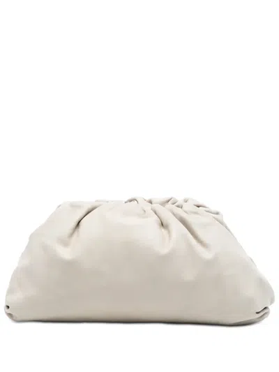 Pre-owned Bottega Veneta 2010-2025 Lambskin The Pouch Clutch Bag In White