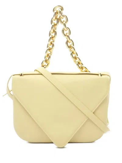 Pre-owned Bottega Veneta 2010-2025 Medium Leather Mount Envelope Chain Bag Satchel In Yellow