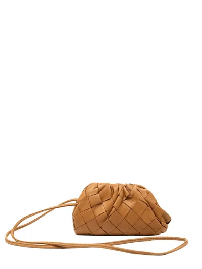 Pre-owned Bottega Veneta 2010-2025 Nappa Intrecciato The Extra Mini Pouch Crossbody Bag In Brown