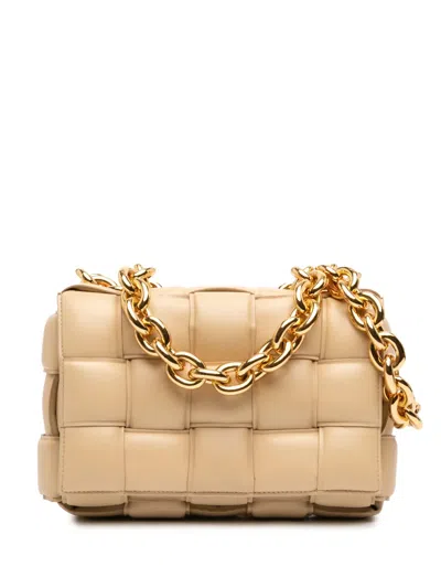 Pre-owned Bottega Veneta 2010-2026 Nappa Intrecciato Padded Chain Cassette Satchel In Brown
