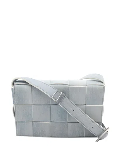Pre-owned Bottega Veneta 2010's Intrecciato Cassette Maxi Shoulder Bag In Blue