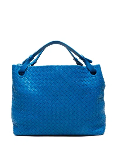 Pre-owned Bottega Veneta 2010 Intrecciato Shoulder Bag In Blue