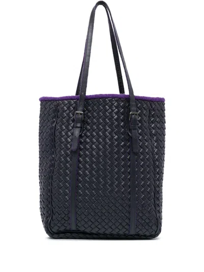 Pre-owned Bottega Veneta 2010 Leather Intrecciato Tote Bag In Purple