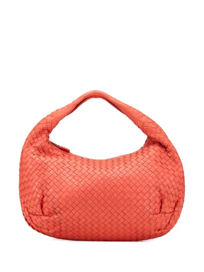 Pre-owned Bottega Veneta 2010 Medium Nappa Intrecciato Belly Hobo Bag In Orange