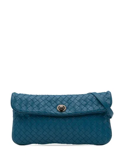 Pre-owned Bottega Veneta 2010 Mini Nappa Intrecciato Turn Lock Crossbody Bag