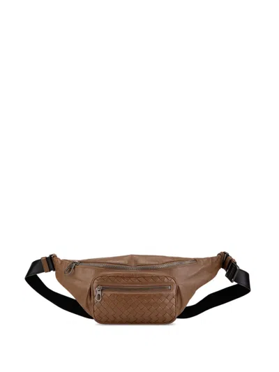 Pre-owned Bottega Veneta 2010 Nappa Intrecciato Belt Bag In Brown