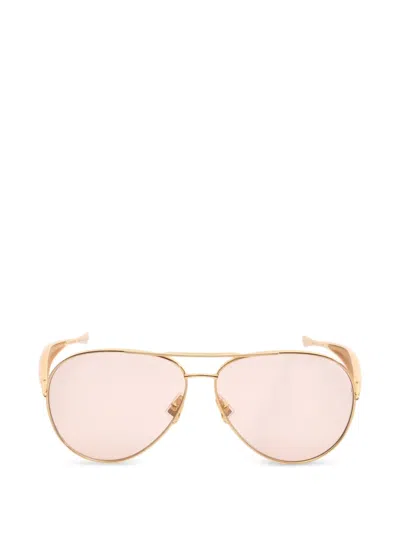Pre-owned Bottega Veneta 2010 Pilot Sunglasses In Gold