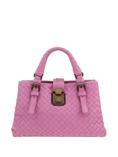 Pre-owned Bottega Veneta 2010's Roma Intrecciato Shoulder Bag In Pink