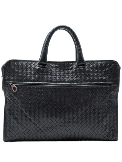 Pre-owned Bottega Veneta 2010-2025 Nappa Intrecciato Business Bag In Black