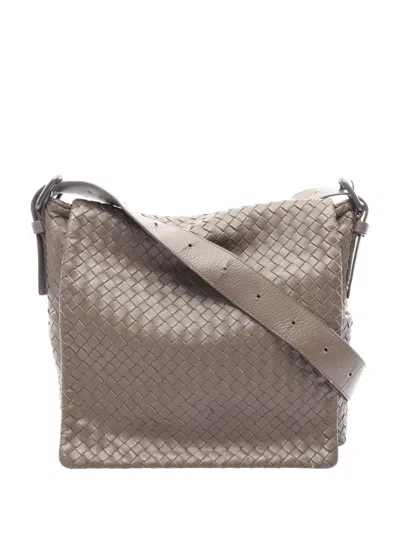 Pre-owned Bottega Veneta 2010-2026 Nappa Intrecciato Crossbody Bag In Neutrals