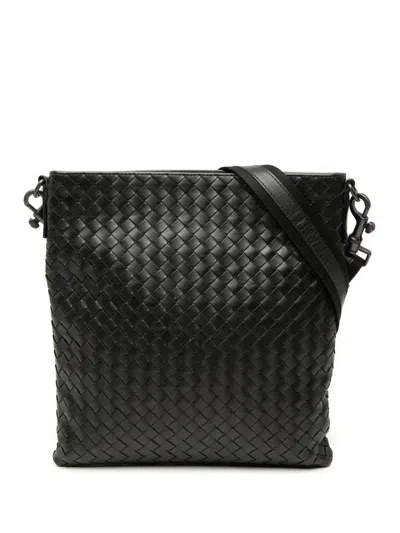 Pre-owned Bottega Veneta 2010-2026 Nappa Intrecciato Vn Crossbody Bag In Black
