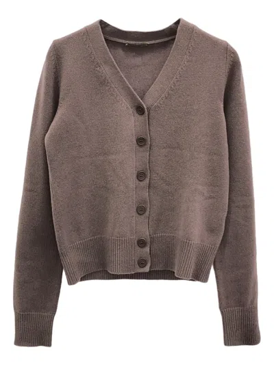 Pre-owned Bottega Veneta 2010s Cashmere V-neck Cardigan In Brown