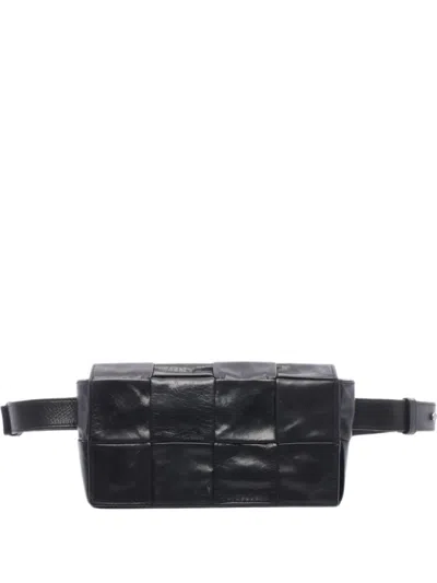 Pre-owned Bottega Veneta 2010s Cassette Intrecciato Belt Bag In Black
