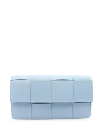 Pre-owned Bottega Veneta 2010s Cassette Intrecciato Wallet In Blue