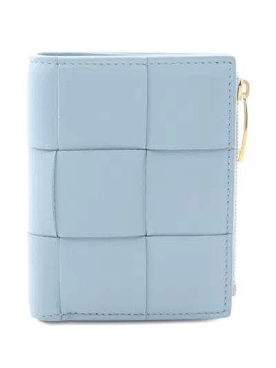 Pre-owned Bottega Veneta 2010s Cassette Maxi Intrecciato Bi-fold Wallet In Blue
