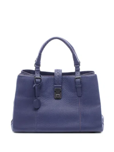Pre-owned Bottega Veneta 2010s Cervo Roma Leather Tote Bag In Blue