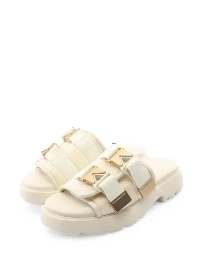 Pre-owned Bottega Veneta 2010s Flash Buckle Sandals In Neutrals