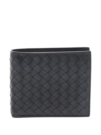 Pre-owned Bottega Veneta 2010s Intrecciato Bi-fold Leather Wallet In Black