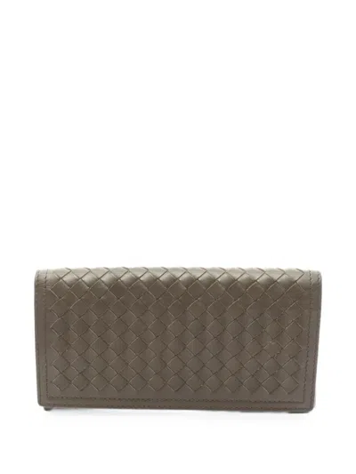 Pre-owned Bottega Veneta 2010s Intrecciato Bi-fold Wallet In Green