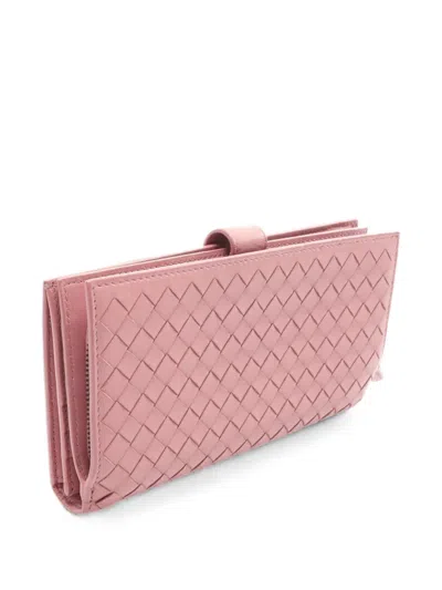 Pre-owned Bottega Veneta 2010s Intrecciato Bi-fold Wallet In Pink