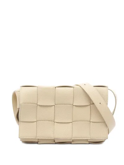Pre-owned Bottega Veneta 2010s Intrecciato Cassette Shoulder Bag In Neutral