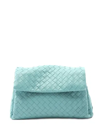 Pre-owned Bottega Veneta 2010s Intrecciato Clutch Bag In Blue