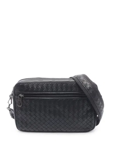 Pre-owned Bottega Veneta 2010s Intrecciato Cross Body Bag In Black