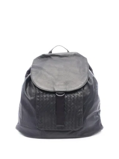 Pre-owned Bottega Veneta 2010s Intrecciato Leather Backpack In Black