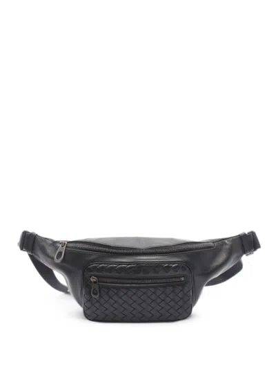 Pre-owned Bottega Veneta 2010s Intrecciato Leather Belt Bag In Black